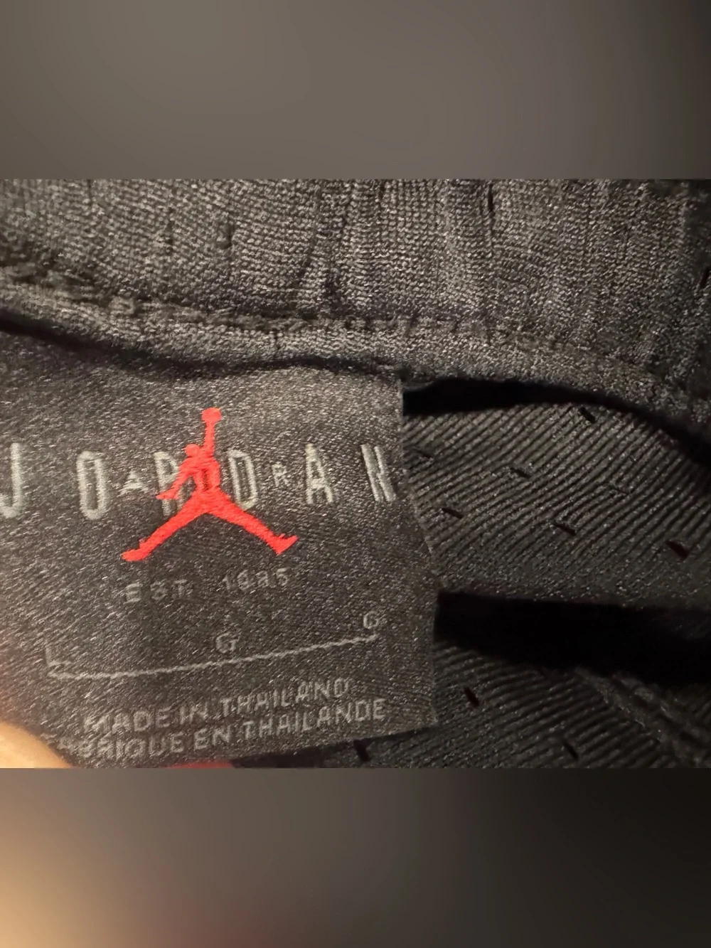Jordan Black Mesh Athletic Shorts with White Trim